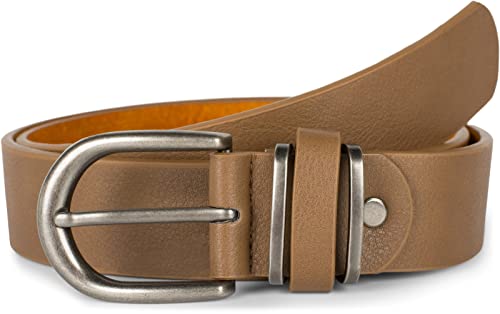 styleBREAKER Unisex Gürtel Unifarben mit Metall an der Gürtelschlaufe, Kunstleder Einfarbig, Hüftgürtel, kürzbar 03010123, Farbe:Braun, Größe:100cm von styleBREAKER