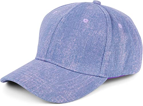 styleBREAKER Unisex Jeans Baseball Cap meliert, 6-Panel Denim Basecap, Metallschnalle verstellbar 04023087, Farbe:Flieder-Blau von styleBREAKER