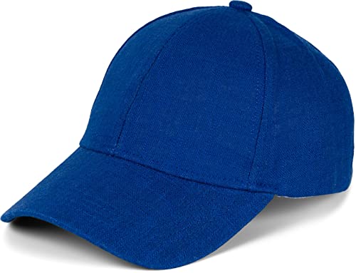 styleBREAKER Unisex Leinen Baseball Cap Einfarbig, 6-Panel Basecap, Metallschnalle verstellbar 04023089, Farbe:Royalblau von styleBREAKER