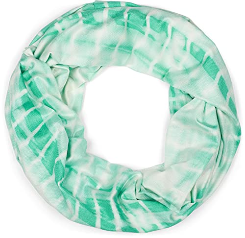 styleBREAKER Unisex Loop Schal mit Batik Streifen Muster Print, Leichter Schlauchschal Farbverlauf, Tuch 01016213, Farbe:Mint-Weiß von styleBREAKER
