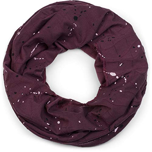 styleBREAKER Unisex Loop Schal mit Falten und All Over Farbkleckse, Schlauchschal, Tuch 01017079, Farbe:Bordeaux-Violett von styleBREAKER