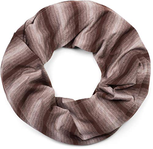 styleBREAKER Unisex Loop Schal mit Streifen Farbverlauf Muster Ton in Ton, Schlauchschal, Tuch 01016189, Farbe:Braun von styleBREAKER