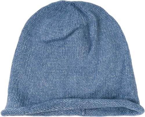 styleBREAKER Unisex Oversize Strick Beanie Mütze mit Rollrand, Warme Winter Strickmütze Einfarbig, Loose fit 04024207, Farbe:Jeansblau von styleBREAKER