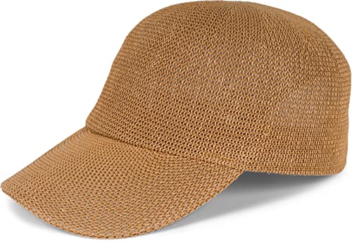 styleBREAKER Papierstroh Baseball Cap einfarbig | luftiges Sommer Basecap mit Metallschnalle verstellbar | Unisex Cap mit Schweißband für Damen und Herren, Farbe:Camel von styleBREAKER