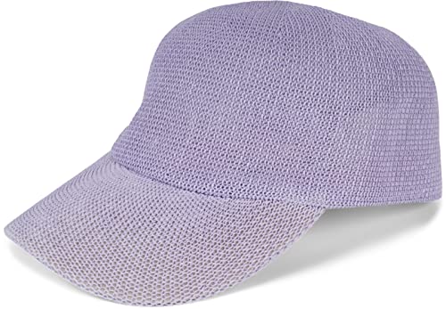 styleBREAKER Unisex Papierstroh Baseball Cap Einfarbig, Luftiges Sommer Basecap, Metallschnalle verstellbar 04023090, Farbe:Flieder von styleBREAKER