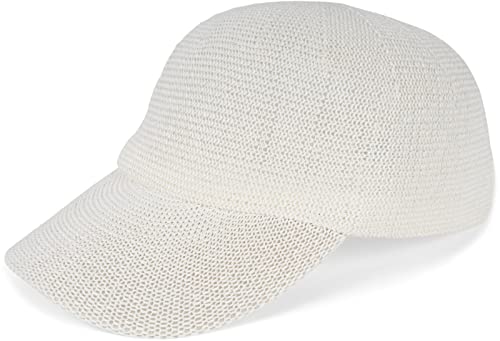 styleBREAKER Unisex Papierstroh Baseball Cap Einfarbig, Luftiges Sommer Basecap, Metallschnalle verstellbar 04023090, Farbe:Weiß von styleBREAKER