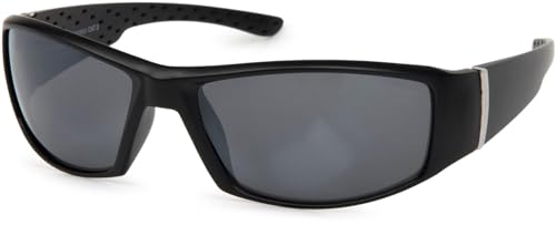 styleBREAKER Unisex Sport Sonnenbrille mit Polycarbonat Gläsern, Vollrand Outdoor Sportbrille mit Kunststoff Rahmen 09020048, Farbe:Gestell Schwarz/Glas Grau getönt von styleBREAKER