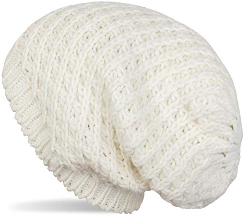 styleBREAKER Unisex Strick Beanie Mütze grob gestrickt, Slouch Longbeanie, Grobstick Winter Strickmütze 04024158, Farbe:Creme von styleBREAKER