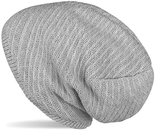 styleBREAKER Unisex Strick Beanie Mütze mit Thermo-Fleece Innenfutter, Einfarbige Winter, Uni Strickmütze 04024176, Farbe:Grau von styleBREAKER