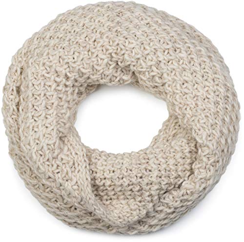 styleBREAKER Unisex Strick Loopschal grob gestrickt, Uni Schlauchschal, Winter Strickschal, Grobstrick Schal 01018157, Farbe:Beige von styleBREAKER