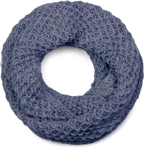styleBREAKER Unisex Strick Loopschal grob gestrickt, Uni Schlauchschal, Winter Strickschal, Grobstrick Schal 01018157, Farbe:Blau von styleBREAKER