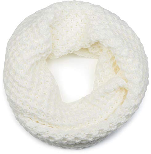 styleBREAKER Unisex Strick Loopschal grob gestrickt, Uni Schlauchschal, Winter Strickschal, Grobstrick Schal 01018157, Farbe:Creme von styleBREAKER
