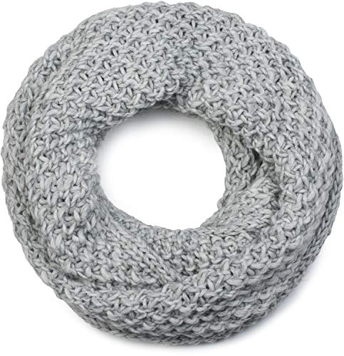 styleBREAKER Unisex Strick Loopschal grob gestrickt, Uni Schlauchschal, Winter Strickschal, Grobstrick Schal 01018157, Farbe:Hellgrau von styleBREAKER