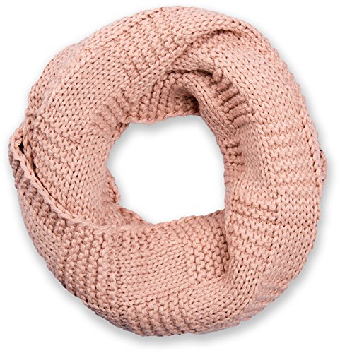 styleBREAKER Unisex Strick Loop Schal mit Patentmuster, Uni Feinstrick Schlauchschal, Winter Strickschal 01018152, Farbe:Altrose von styleBREAKER