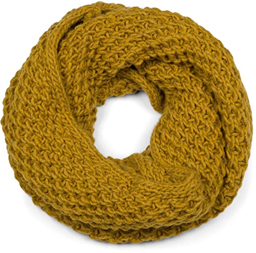styleBREAKER Unisex Strick Loopschal grob gestrickt, Uni Schlauchschal, Winter Strickschal, Grobstrick Schal 01018157, Farbe:Curry von styleBREAKER