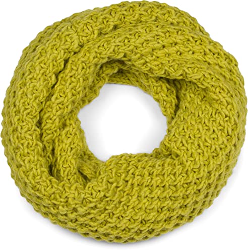 styleBREAKER Unisex Strick Loopschal grob gestrickt, Uni Schlauchschal, Winter Strickschal, Grobstrick Schal 01018157, Farbe:Limettengrün von styleBREAKER