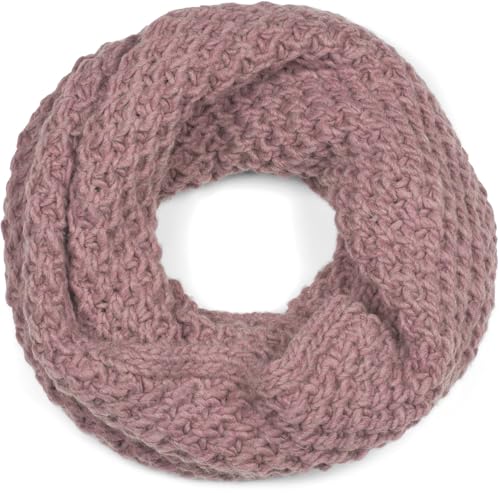 styleBREAKER Unisex Strick Loopschal grob gestrickt, Uni Schlauchschal, Winter Strickschal, Grobstrick Schal 01018157, Farbe:Mauve von styleBREAKER