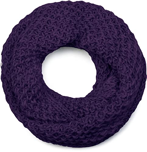 styleBREAKER Unisex Strick Loopschal grob gestrickt, Uni Schlauchschal, Winter Strickschal, Grobstrick Schal 01018157, Farbe:Violett von styleBREAKER