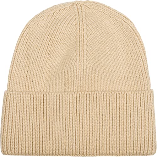 styleBREAKER Unisex Strickmütze mit Rippenmuster und breiter Krempe, Feinstrick Mütze doppelt gestrickt, Strick Beanie 04024190, Farbe:Beige von styleBREAKER