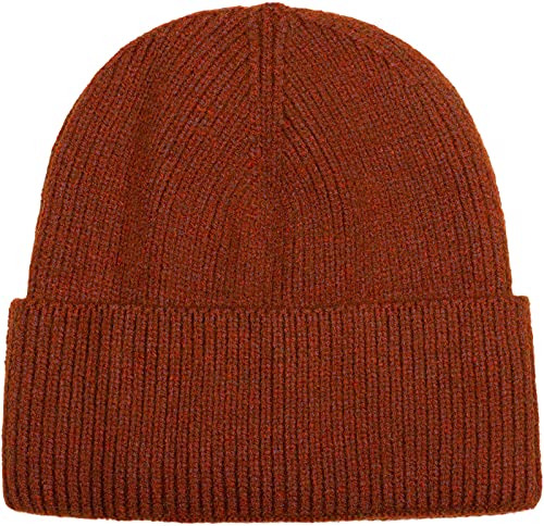 styleBREAKER Unisex Strickmütze mit Rippenmuster und breiter Krempe, Feinstrick Mütze doppelt gestrickt, Strick Beanie 04024190, Farbe:Rostbraun von styleBREAKER