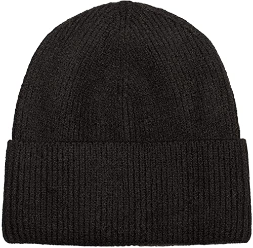 styleBREAKER Unisex Strickmütze mit Rippenmuster und breiter Krempe, Feinstrick Mütze doppelt gestrickt, Strick Beanie 04024190, Farbe:Schwarz von styleBREAKER