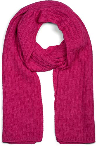 styleBREAKER Unisex einfarbiger Strick Schal mit strukturiertem Flecht Muster, Uni Winter Strickschal 01018161, Farbe:Pink von styleBREAKER