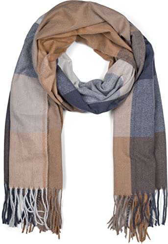styleBREAKER Unisex weicher Karo Schal mit langen Fransen, bunt kariert, warme Winter Stola mehrfarbig 01017110, Farbe:Braun-Beige-Grau styleBREAKER Unisex weicher Karo Schal mit langen Fransen, bunt kariert, warme Winter Stola mehrfarbig 01017110, Farbe:Braun-Beige-Grau von styleBREAKER