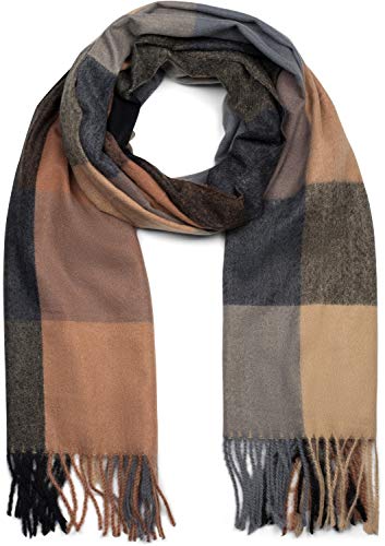 styleBREAKER Unisex weicher Karo Schal mit langen Fransen, bunt kariert, warme Winter Stola mehrfarbig 01017110, Farbe:Braun-Schwarz-Grau styleBREAKER Unisex weicher Karo Schal mit langen Fransen, bunt kariert, warme Winter Stola mehrfarbig 01017110, Farbe:Braun-Schwarz-Grau von styleBREAKER