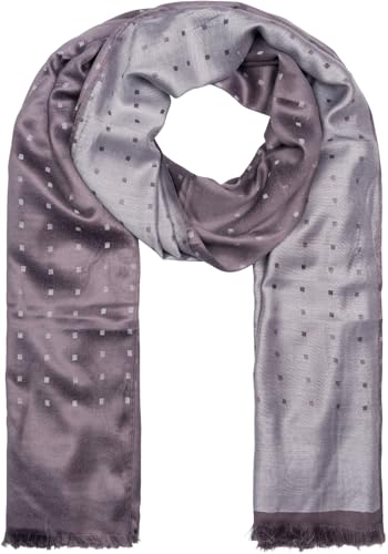 styleBREAKER Unisex weicher langer Schal mit Fransen und dezentem Quadrate Muster, Geometrisch gemustert, Tuch 01018051, Farbe:Taupe-Grau von styleBREAKER