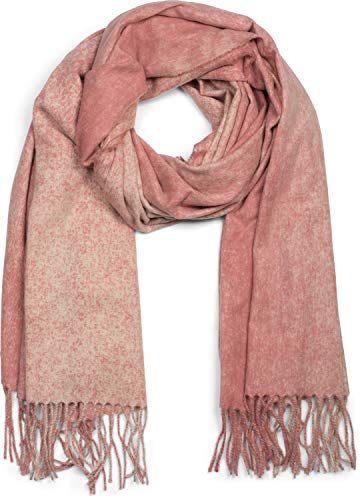 styleBREAKER Unisex weicher melierter Schal mit langen Fransen, Winter, Stola 01017109, Farbe:Altrose von styleBREAKER