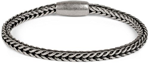 styleBREAKER Zopfketten Armband mit Magnetverschluss, Kette, Schmuck, Damen 05040132, Farbe:Silber von styleBREAKER