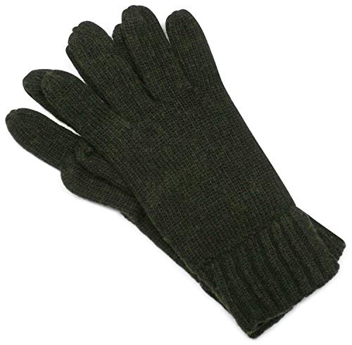 styleBREAKER klassische Handschuhe, warme Strickhandschuhe mit doppeltem Bund, einfarbig, Fingerhandschuhe, Unisex 09010005, Farbe:Dunkelgrün;Größe:L-XL von styleBREAKER