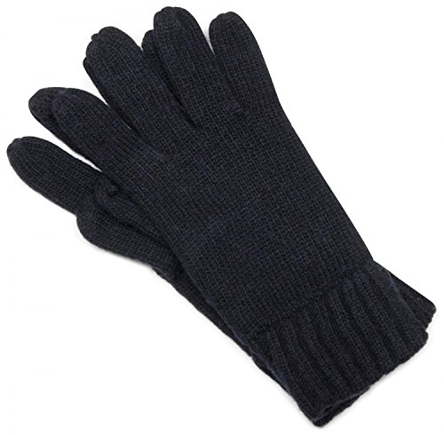 styleBREAKER klassische Handschuhe, warme Strickhandschuhe mit doppeltem Bund, einfarbig, Fingerhandschuhe, Unisex 09010005, Farbe:Midnight-Blue;Größe:S-M von styleBREAKER