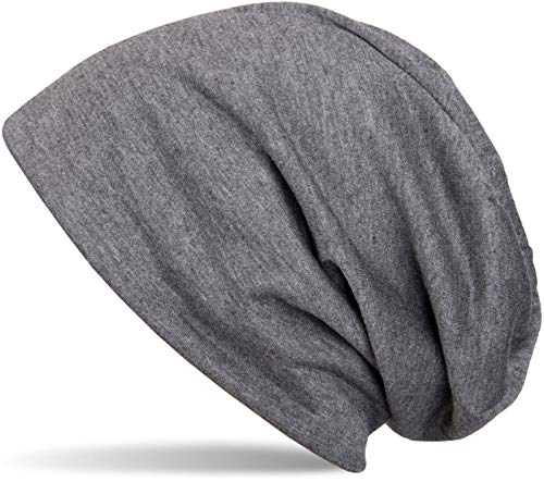 styleBREAKER Klassische Slouch Beanie Mütze, leicht und weich, Longbeanie, Unisex 04024018, Farbe:Dunkelgrau meliert von styleBREAKER