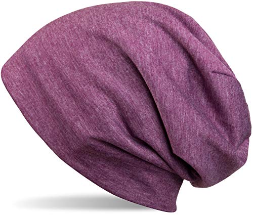 styleBREAKER Unisex Beanie Mütze Einfarbige mit Thermo-Fleece Futter, warme Winter Mütze gefüttert 04024008, Farbe:Violett meliert von styleBREAKER