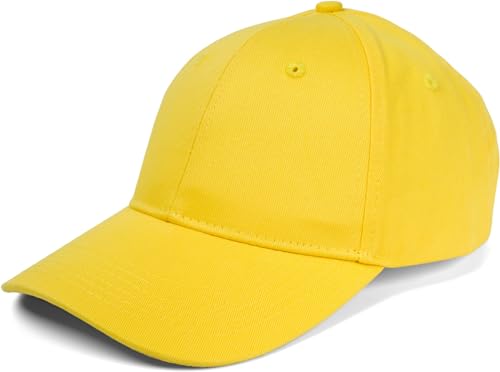 styleBREAKER Unisex Baseball Cap mit gebürsteter Oberfläche, 6 Panel Cap Einfarbig, Basecap Klettverschluss verstellbar 04023018, Farbe:Gelb von styleBREAKER