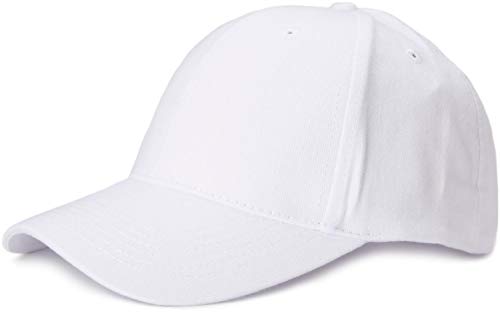 styleBREAKER Unisex Baseball Cap mit gebürsteter Oberfläche, 6 Panel Cap Einfarbig, Basecap Klettverschluss verstellbar 04023018, Farbe:Weiß von styleBREAKER