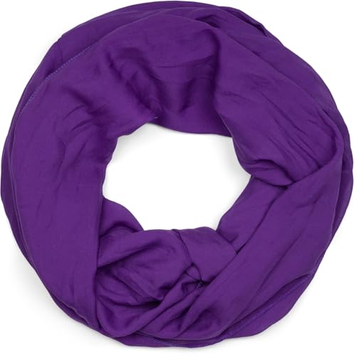 styleBREAKER leichter unifarbener Loop Schlauchschal | Sommerschal aus fließendem Material | Seidiges Halstuch für Damen & Herren | Weich, Luftig & Modisch | 77 x 46 cm, Pflaume von styleBREAKER
