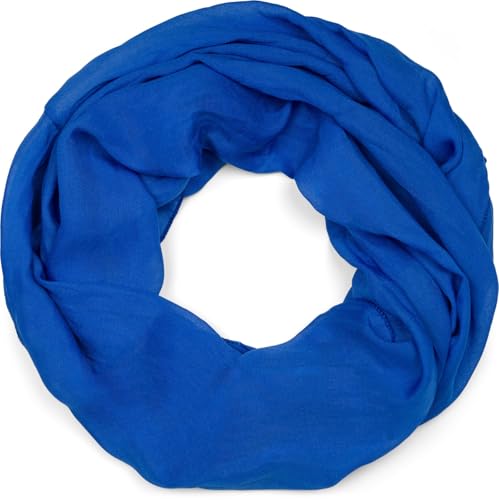 styleBREAKER leichter unifarbener Loop Schlauchschal | Sommerschal aus fließendem Material | Seidiges Halstuch für Damen & Herren | Weich, Luftig & Modisch | 77 x 46 cm, Royalblau von styleBREAKER