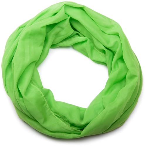 styleBREAKER leichter unifarbener Loop Schlauchschal | Sommerschal aus fließendem Material | Seidiges Halstuch für Damen & Herren | Weich, Luftig & Modisch | 77 x 46 cm, Grün von styleBREAKER