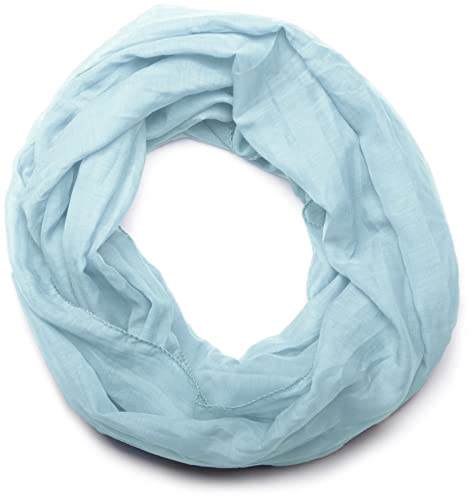 styleBREAKER leichter unifarbener Loop Schlauchschal | Sommerschal aus fließendem Material | Seidiges Halstuch für Damen & Herren | Weich, Luftig & Modisch | 77 x 46 cm, Hellblau von styleBREAKER
