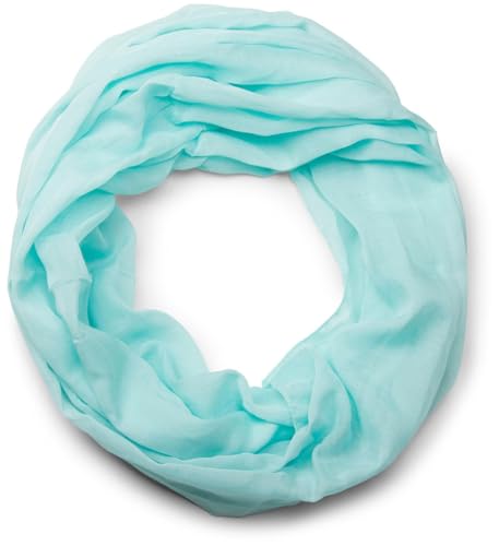 styleBREAKER leichter unifarbener Loop Schlauchschal | Sommerschal aus fließendem Material | Seidiges Halstuch für Damen & Herren | Weich, Luftig & Modisch | 77 x 46 cm, Farbe:Türkis hell von styleBREAKER