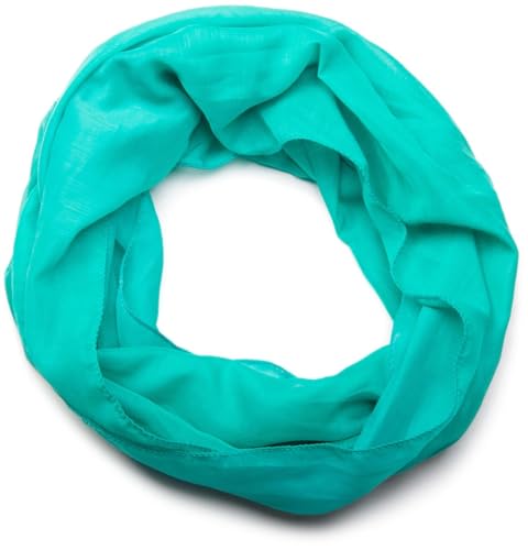 styleBREAKER leichter unifarbener Loop Schlauchschal | Sommerschal aus fließendem Material | Seidiges Halstuch für Damen & Herren | Weich, Luftig & Modisch | 77 x 46 cm, Aquagrün von styleBREAKER