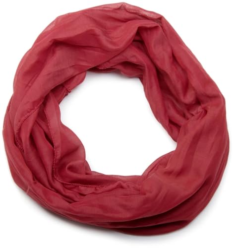 styleBREAKER leichter unifarbener Loop Schlauchschal | Sommerschal aus fließendem Material | Seidiges Halstuch für Damen & Herren | Weich, Luftig & Modisch | 77 x 46 cm, Weinrot von styleBREAKER