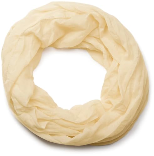styleBREAKER leichter unifarbener Loop Schlauchschal | Sommerschal aus fließendem Material | Seidiges Halstuch für Damen & Herren | Weich, Luftig & Modisch | 77 x 46 cm, Beige von styleBREAKER