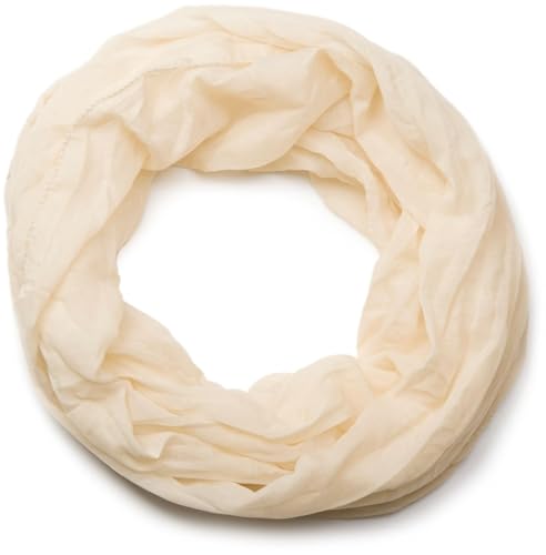 styleBREAKER leichter unifarbener Loop Schlauchschal | Sommerschal aus fließendem Material | Seidiges Halstuch für Damen & Herren | Weich, Luftig & Modisch | 77 x 46 cm, Creme-Beige von styleBREAKER