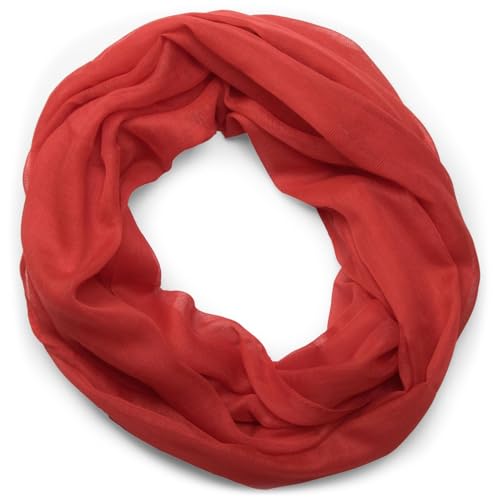 styleBREAKER unifarbener Loop Schlauchschal, weich und leicht, Unisex 01016069, Farbe:Rot von styleBREAKER