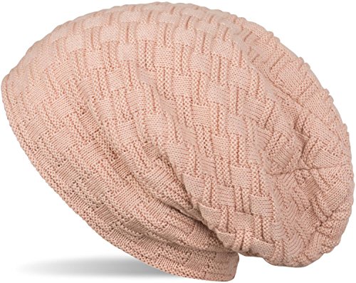 styleBREAKER warme Feinstrick Beanie Mütze mit Flecht Muster und sehr weichem Fleece Innenfutter, Unisex 04024058, Farbe:Altrose von styleBREAKER