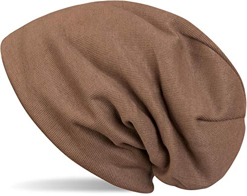 styleBREAKER warme Feinstrick Beanie Mütze mit sehr weichem Fleece Innenfutter, Longbeanie unifarben, Unisex 04024092, Farbe:Braun von styleBREAKER