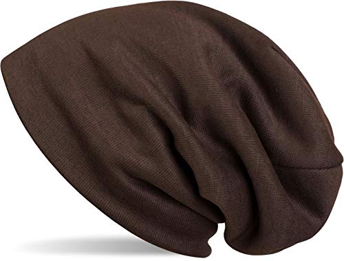 styleBREAKER warme Feinstrick Beanie Mütze mit sehr weichem Fleece Innenfutter, Longbeanie unifarben, Unisex 04024092, Farbe:Dunkelbraun von styleBREAKER